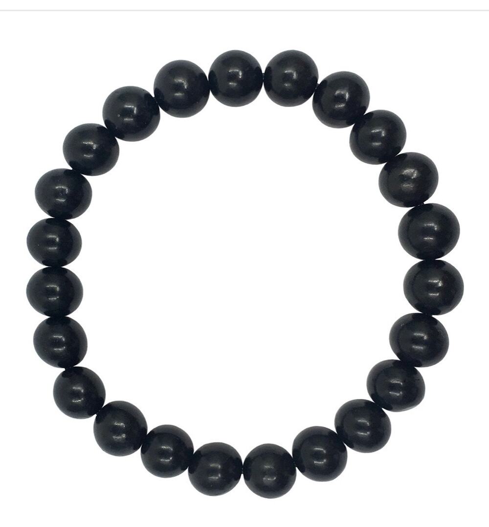 8MM Jet/ Lignite Bracelet